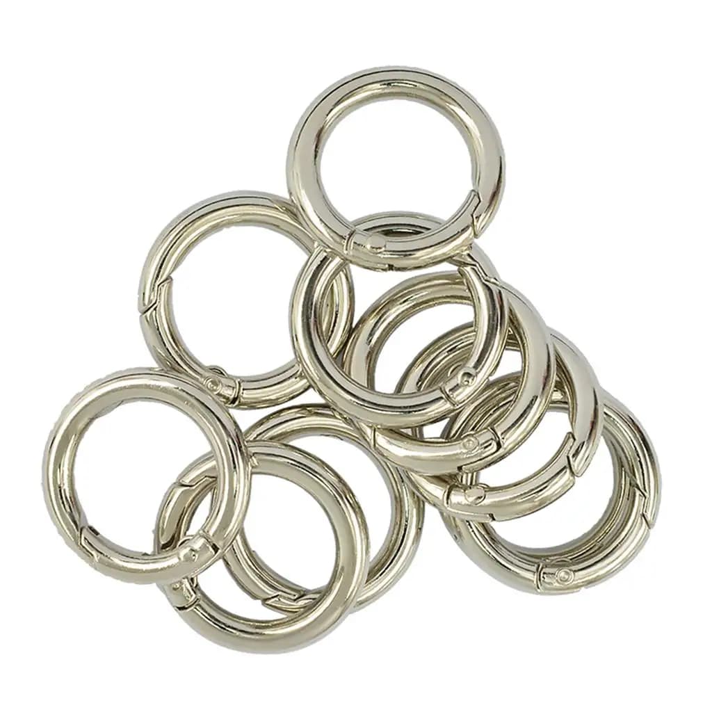 Spring Snap Hook Carabiner Clips for Keychains Phone Small Dog Leashes Hanging Decor Handbag Purse Strap Silver Alloy