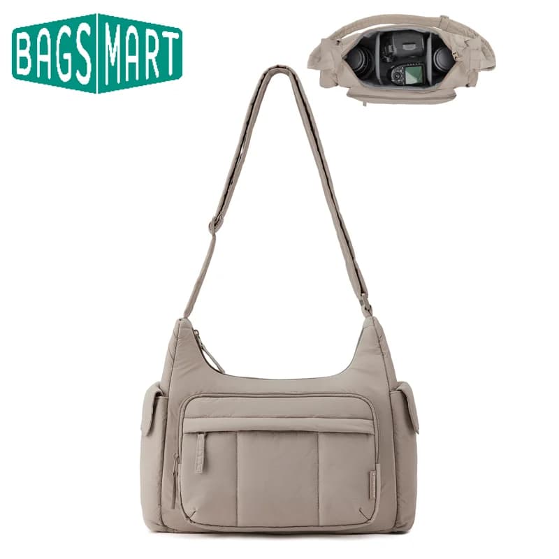 BAGSMART 2 in 1 Camera Sling Bag for Photographer Everyday Shoulder Crossbody Bag with Pockets Digital Camera Case for…