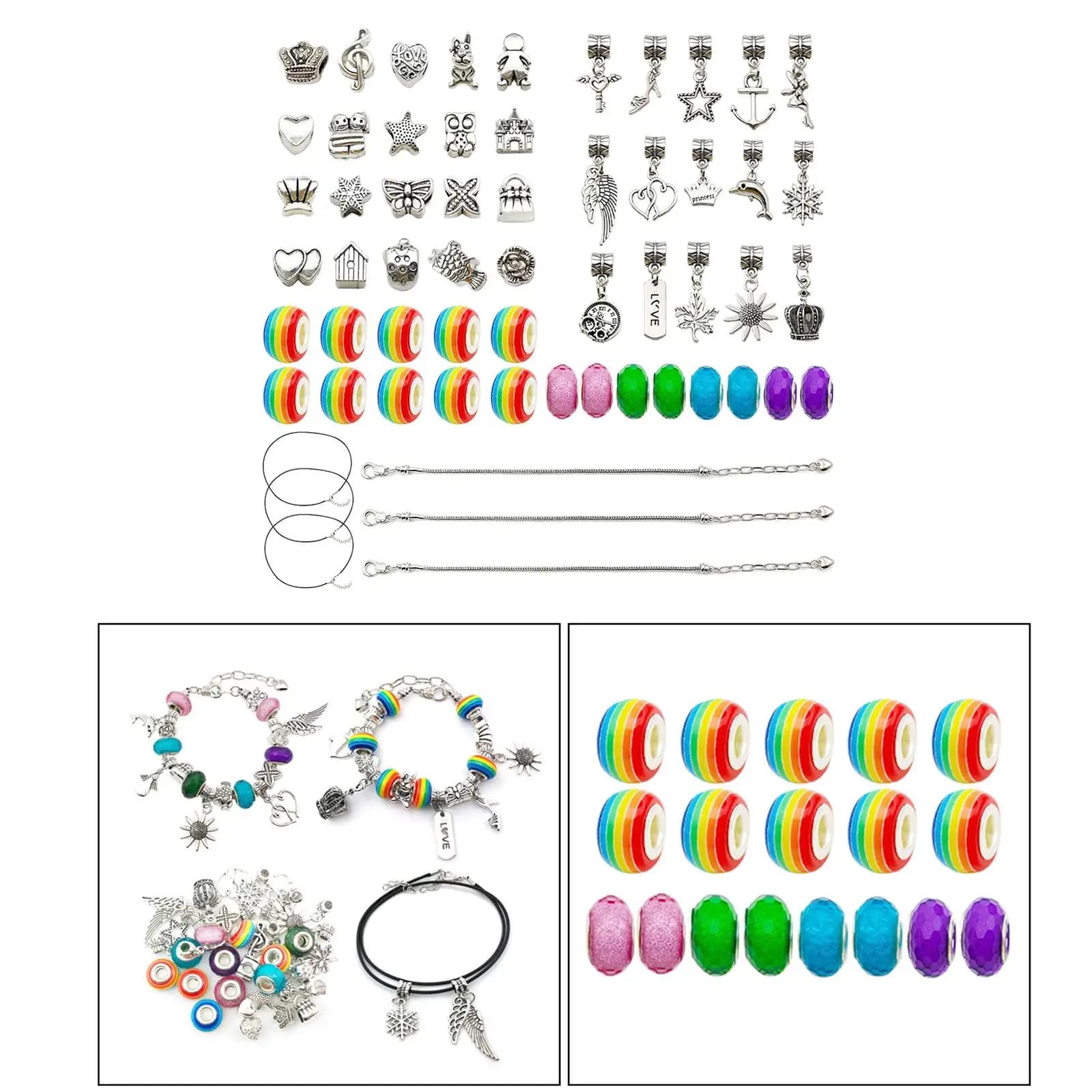 DIY Bracelet Making Kit Charm Pendant Jewelry Making Supplies Birthday Gift