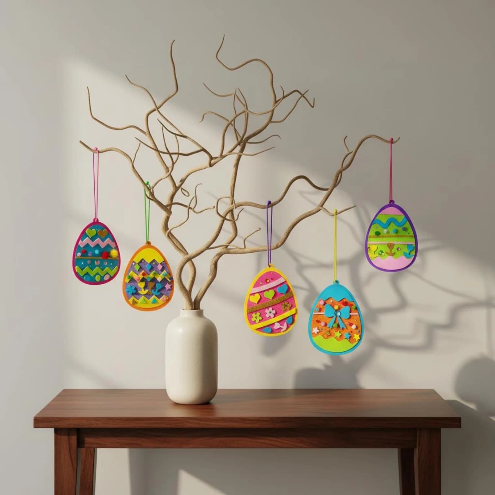 Foam Easter Oval Craft Kit Easy to Decorate Easter Oval Decorating Kit Colorful Creative Fun for Children