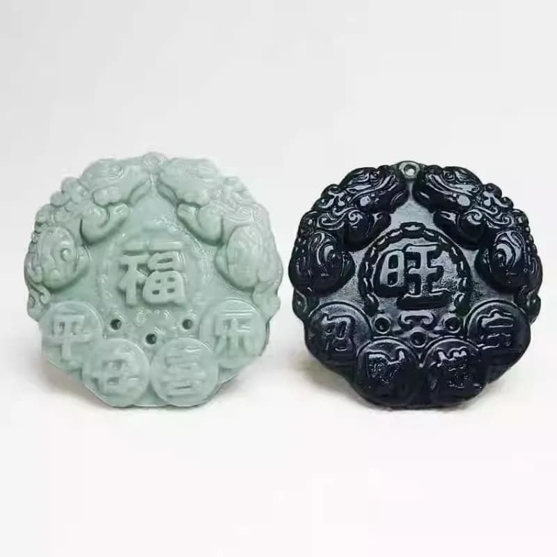 Guizhou Jade Felicitous Wish of Making Money Double Sided Pendant Accessories Jewelry Amulets Gifts Women Natural…