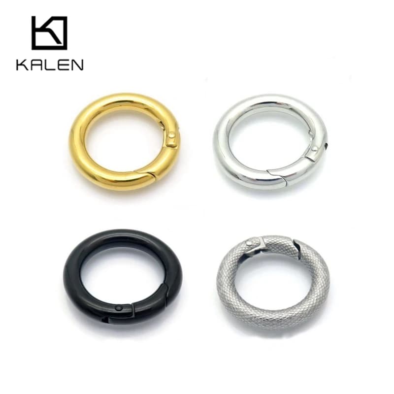 KALEN Stainless Steel DIY Clasp Shiny Gold Color Jewelry Making Bracelets and Necklaces Round Rings 1pcs Black Color