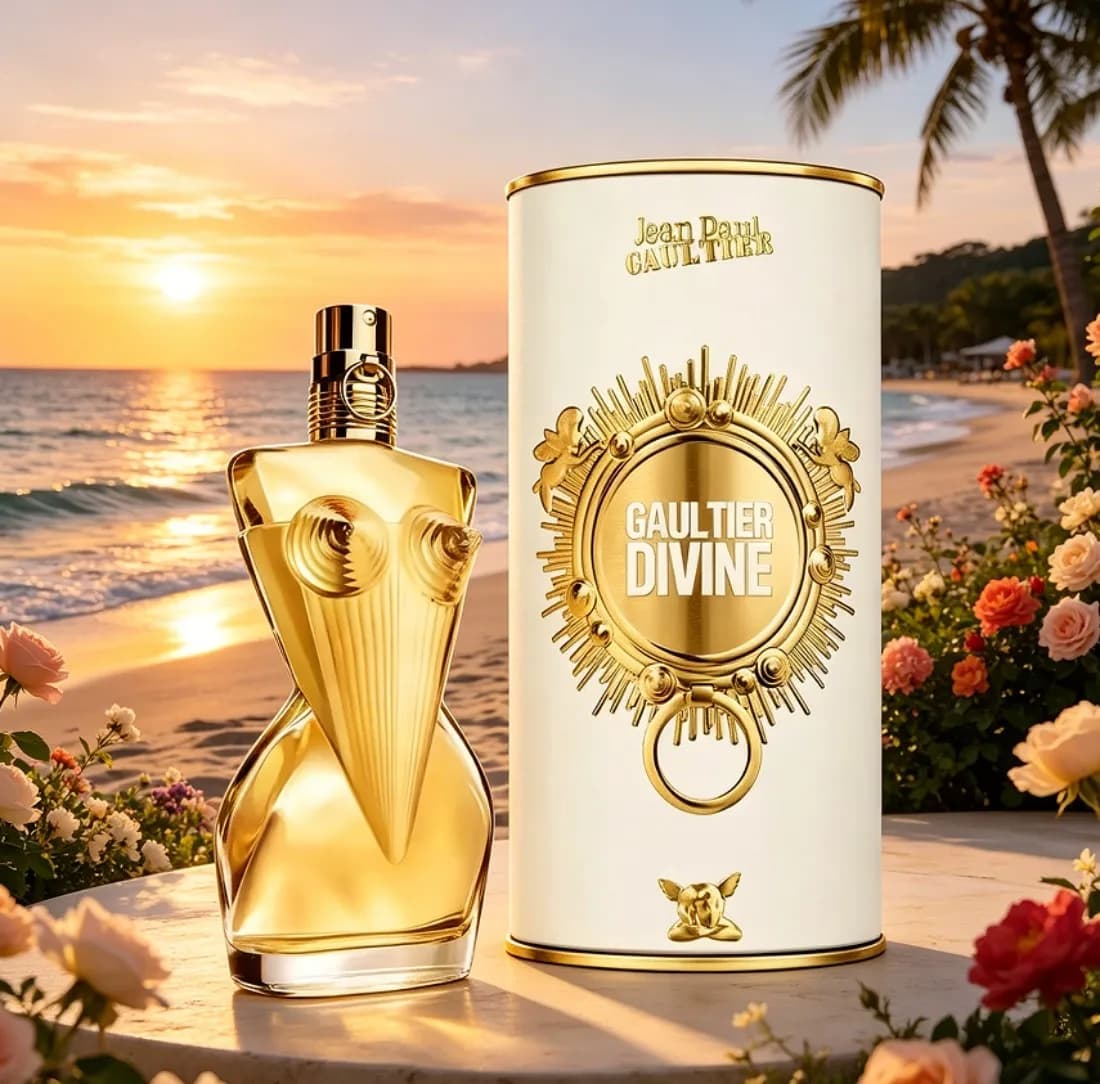 Jean Paul Gaultier Gaultier Divine perfume spray, 4.2oz125ml, pleasant flower fragrance, fresh salty sea breeze, lasting fragrance, unique elegance, gift choice