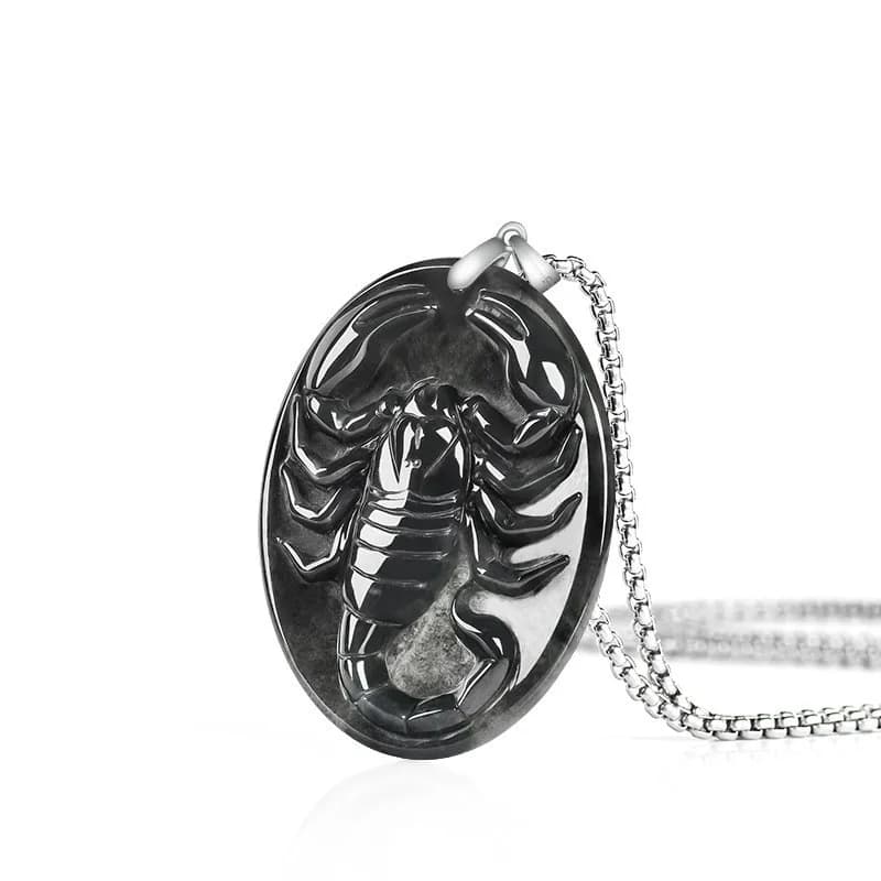 Myanmar Jadeite Scorpion Pendant Necklace Luxury Designer Fashion Talismans Vintage Real Jade 925 Silver Gifts for Women