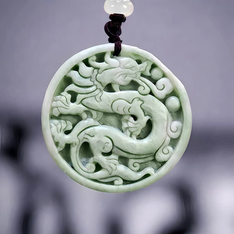 Green Natural Real Jade Dragon Pendant Necklace Stone Luxury Carved Jewelry Designer Charm Accessories Gemstones Fashion