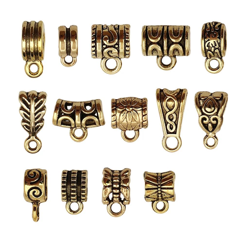 100PCS Mixed Ancient Gold & Silver Three-Way Connectors for DIY Jewelry Making, Pendant Clasps, Handmade Necklace & Bracelet
