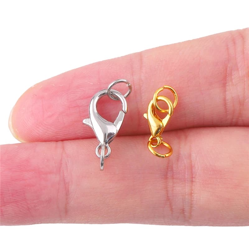 10/12/14mm10Set Stainless Steel Lobster Clasp Jump Rings Connectors Clasp For Bracelet Necklace Chains DIY Jewelry…
