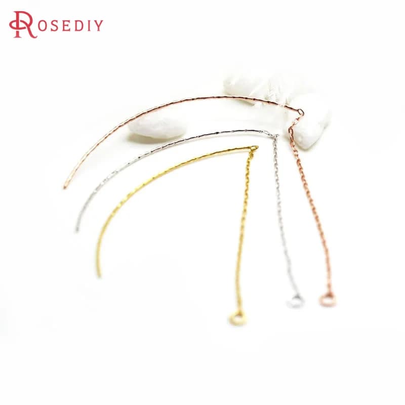 18K Gold Color Tassel Chain Stud Earring Line Connect Chain Women's Earrings High Quality Accessories Rosediy Official…