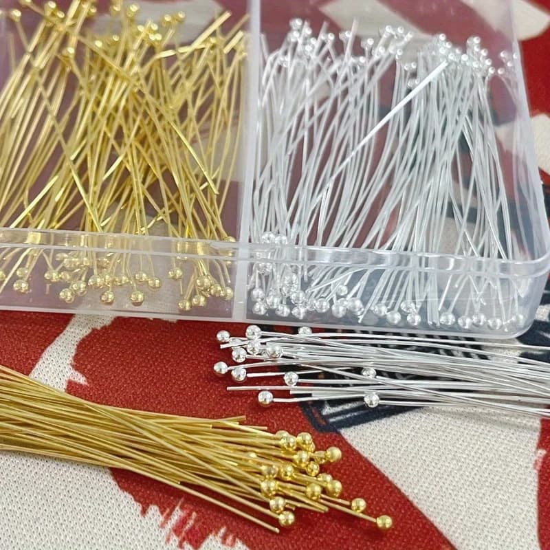 200pcs Copper Ball Pins Assortment Kit 20/30/40/50mm DIY Jewelry Making Supplies, Bead Crafting Parts and Accessories…