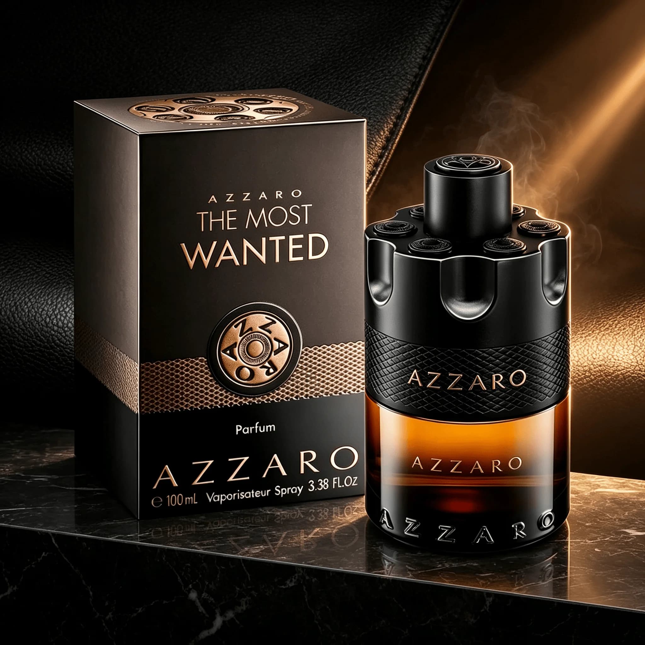 Azzaro The Most Wanted Unisex EDP Intense Spray 3.4 Fl Oz Long‑Lasting Rich Woody Fragrance Natural Spray Luxury Perfume Cologne Daily Evening Wear Premium Fragrance Gift for Men & Women