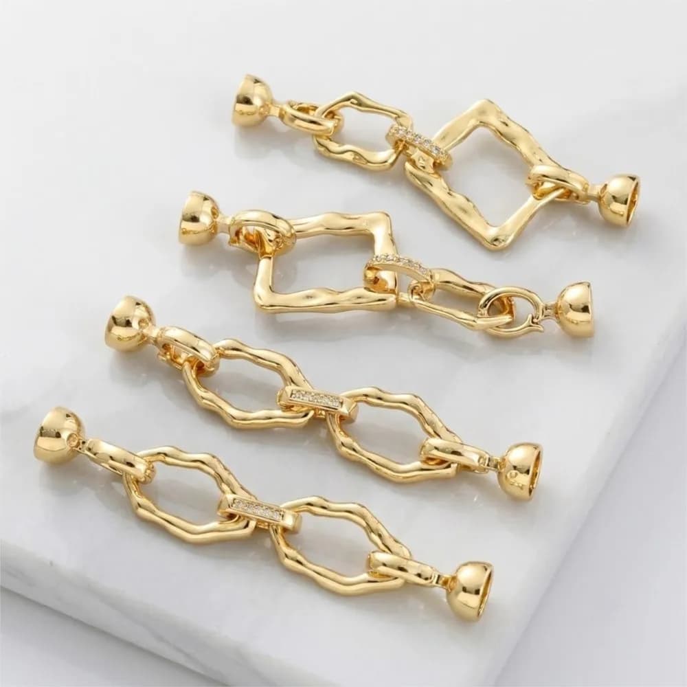 1Piece 18k Gold-plated Simple Oval Irregular Connection Buckle For DIY Bracelet Necklace Jewelry Making Material…