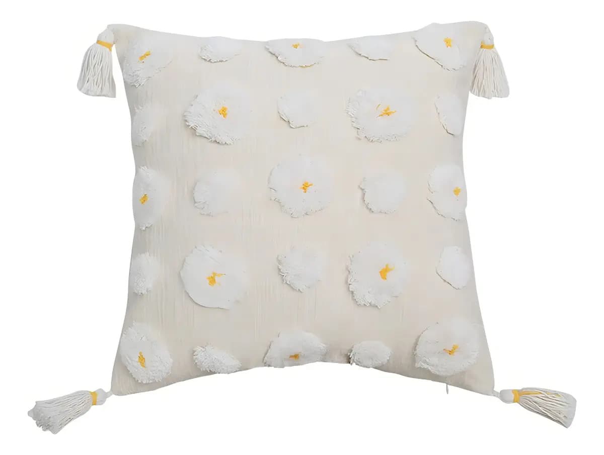 Lavona Almofada Almofada Decorativa Almofada Decorativa com Franjas Almofada Decorativa de Lona de Algodão (cor : 1)