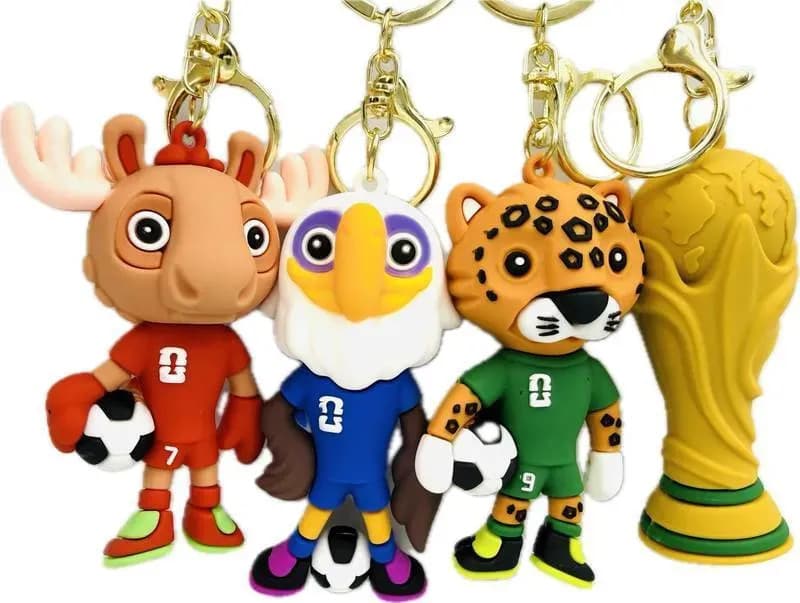 Chaveiro Divertido Futebol Copa Do Mundo Kit Com 4 Unidades Colorido