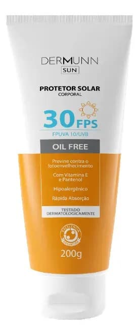 Protetor solar Dermunn Sun Protetor Solar Corporal 30FPS en oil free