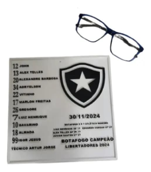 Quadro Personalizado Botafogo Campeão Libertadores 2024 3d