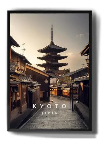 Quadro decorativo Tribos Quadro quadro decorativo kyoto japão paisagem cidade arte - vibrante