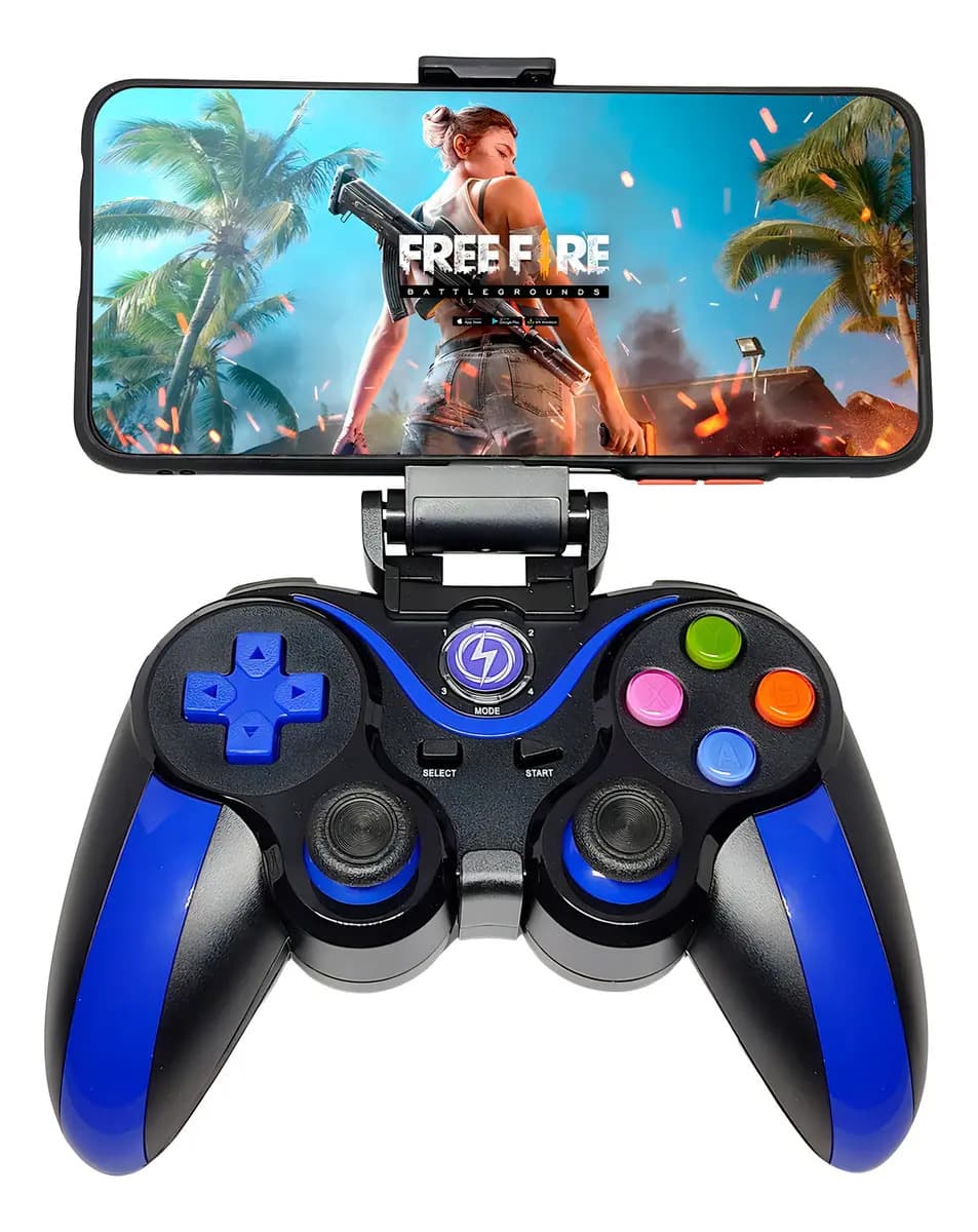 Controle Bluetooth Joystick Gamer Celular Android Cor Azul