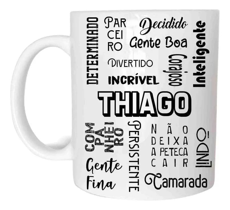 Thiago Caneca Com Nome Cerâmica 325ml