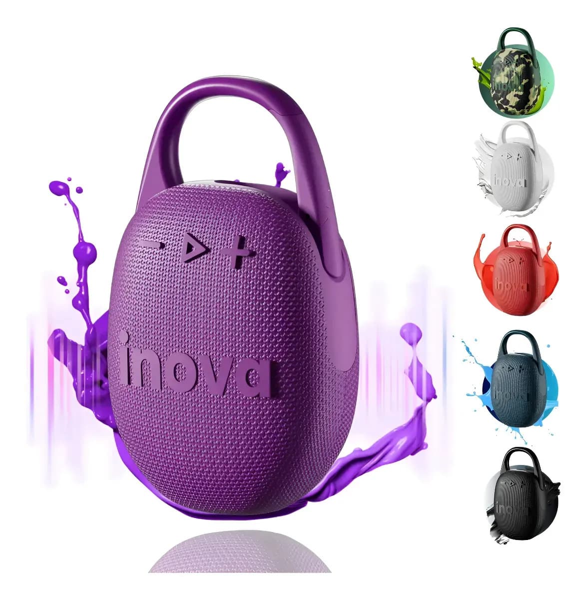 Caixa Som Bluetooth Caix Som Amplificador Caixa Inova Basike Cor Violeta 3.7v