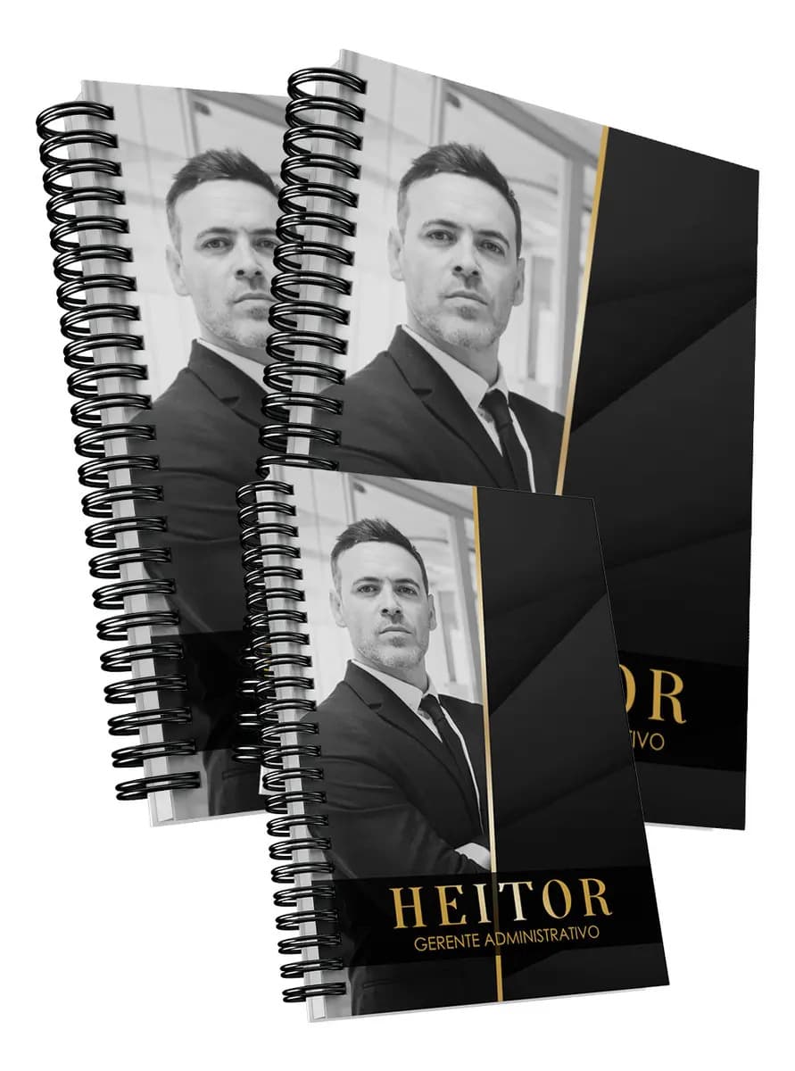 Kit Executivo Personalizado Agenda + 2 Caderno Masculino