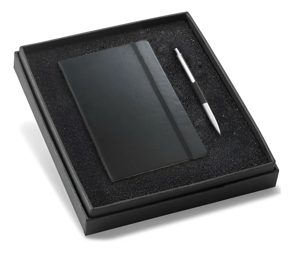 Kit Executivo Caderneta 13,7x21cm 96 Fls E Caneta Em Metal