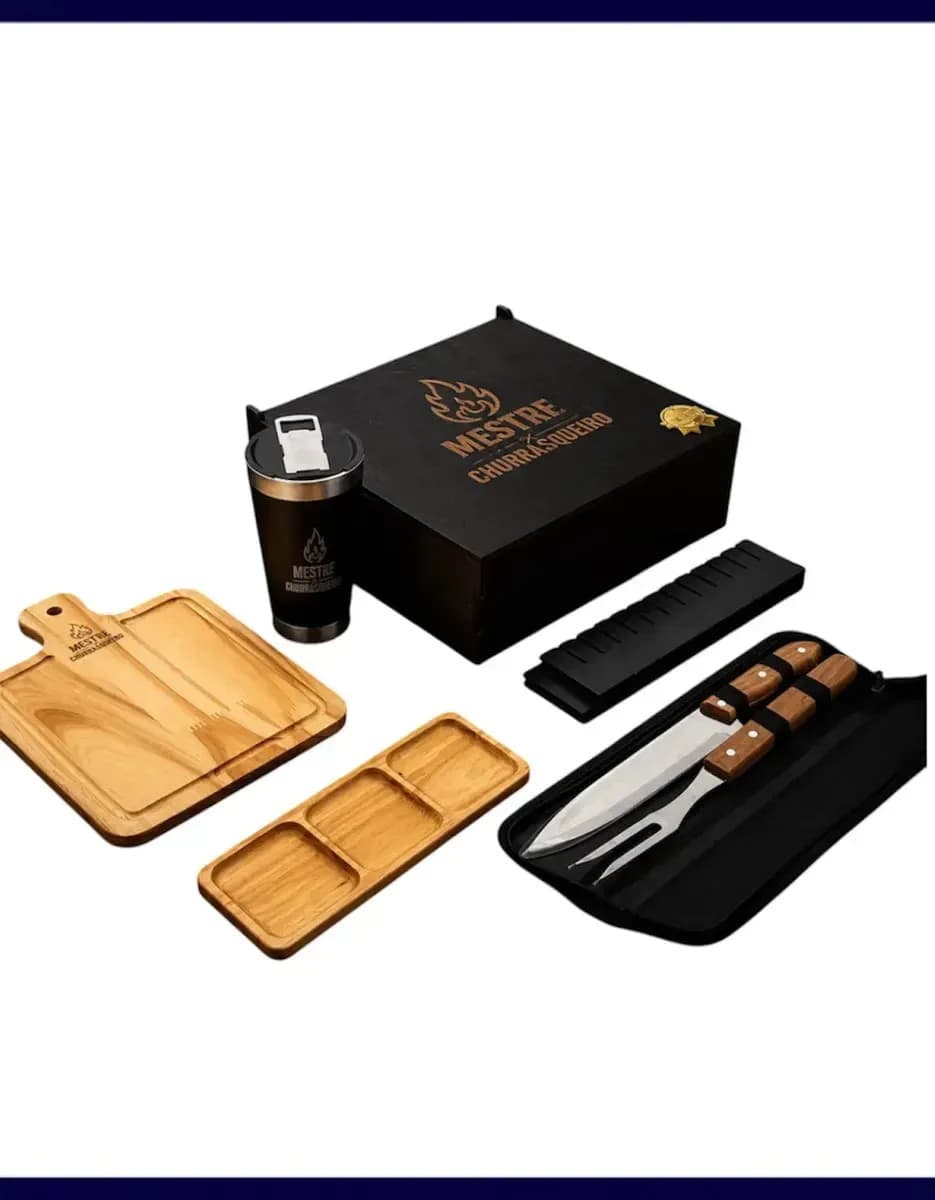 Kit Churrasco Ap Acrilplas Gourmet Tábua 6 Peças