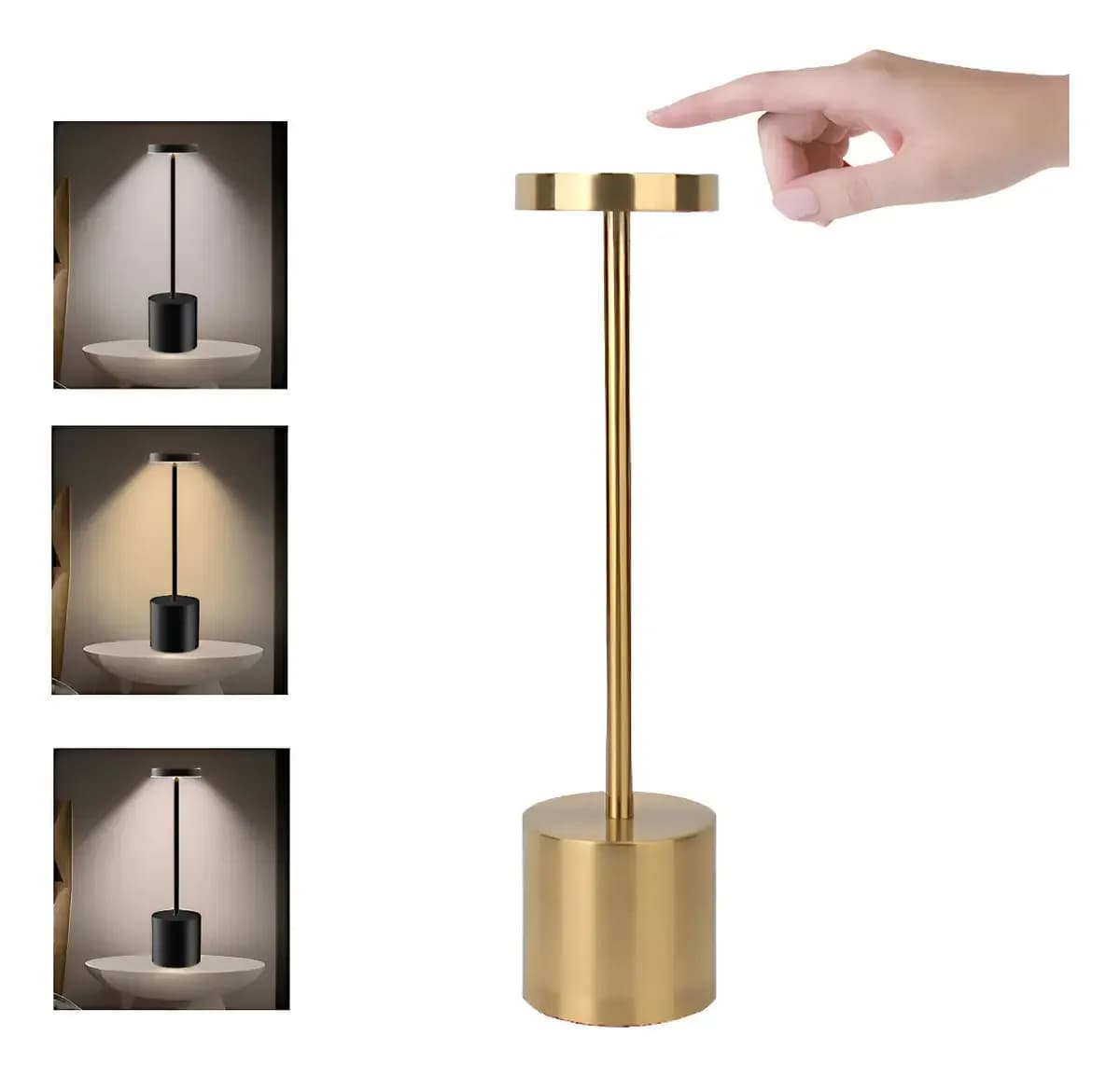 Luminária Mesa Abajur Led Dimerizável Sem Fio Recarregável Luminaria Mesa