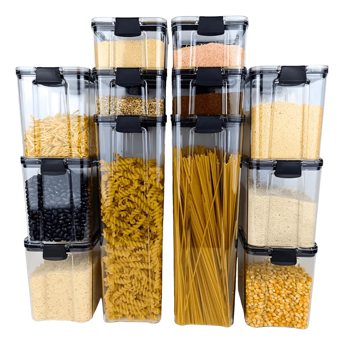 Jogo Potes Herméticos Porta Mantimentos 12 Pcs Organizadores