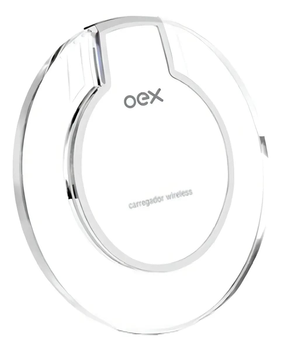Carregador Wireless Qi Rápido OEX Branco Compatível iPhone Samsung