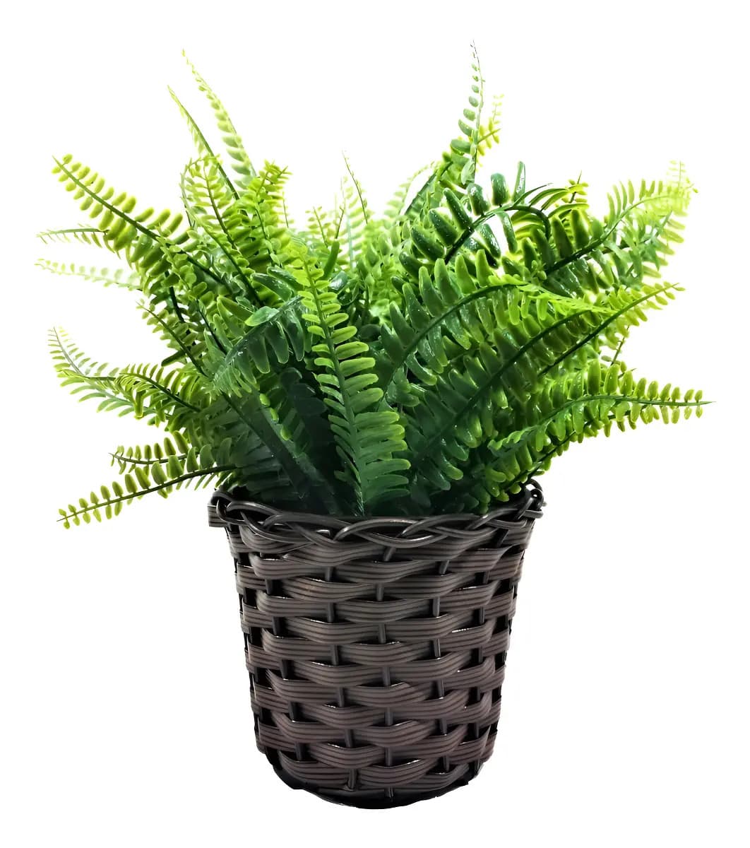 Vaso Decorativo Samambaia Folhagem Permanente Realista