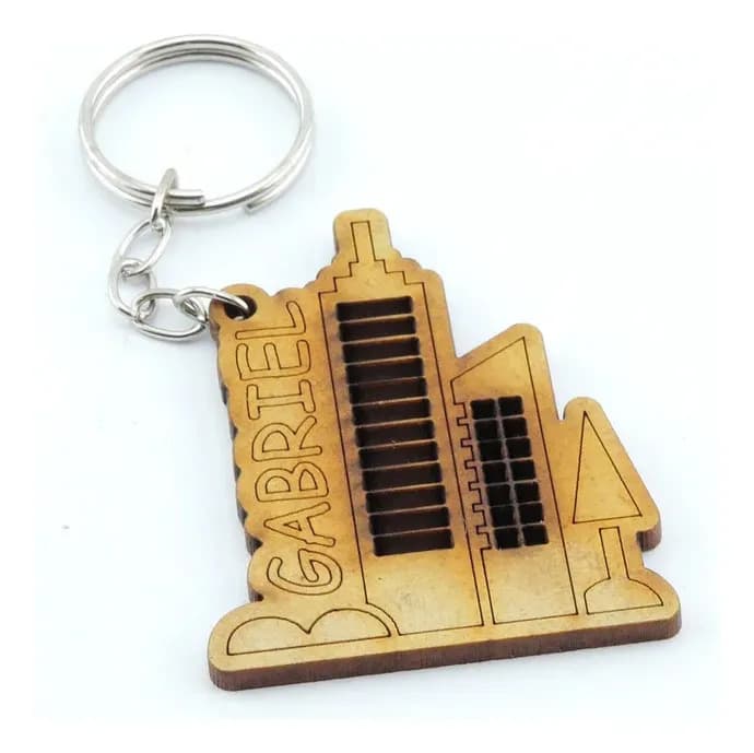 Chaveiro Maxdecor Decorações Chaveiro Personalizado Cidade Kit 50u Marrom