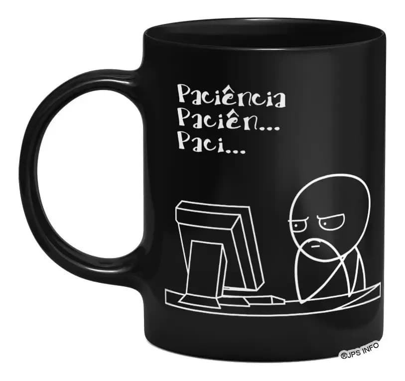 Caneca Divertida - Paciência - Preta