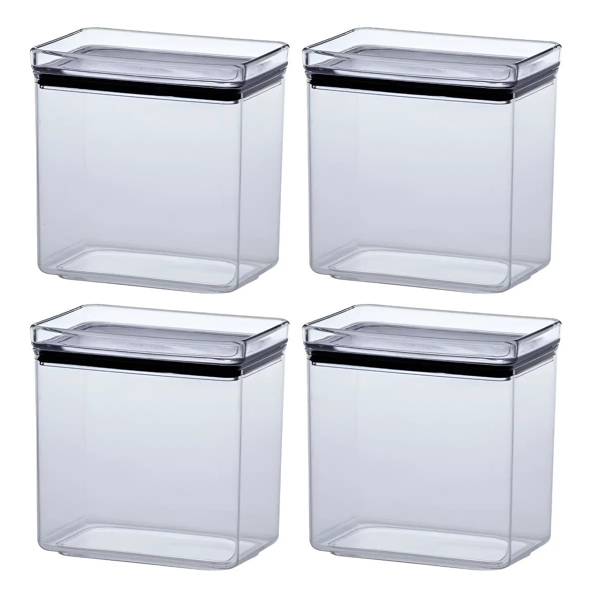 Jogo Potes Herméticos 4un 1300ml Empilháveis