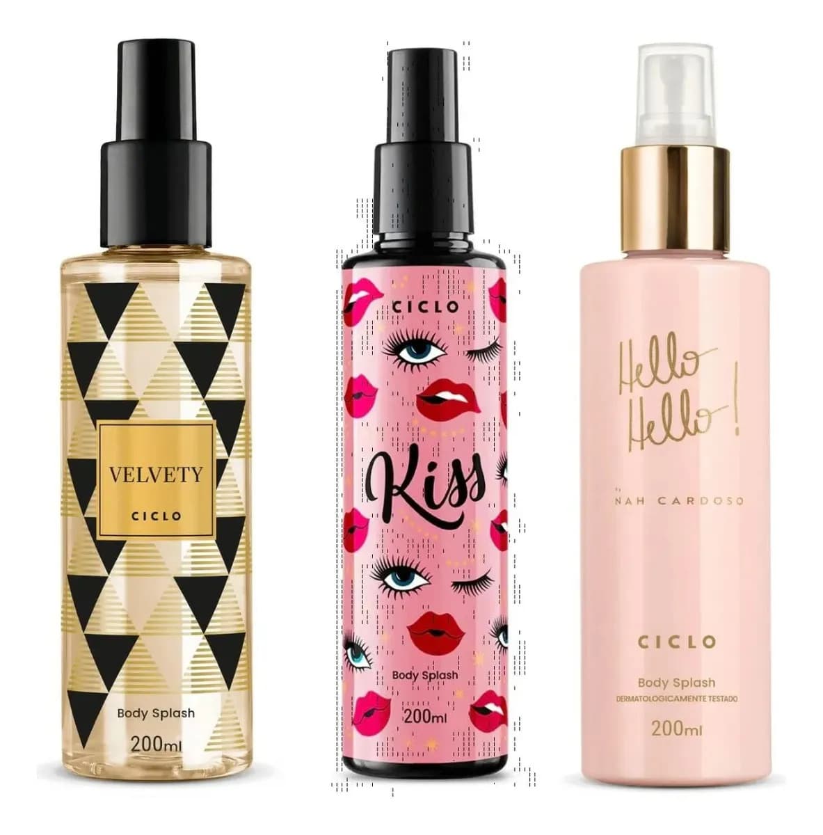 Ciclo spray corporal Body Splash Conjunto Desodorante Corporal Body splash 200ml para feminino