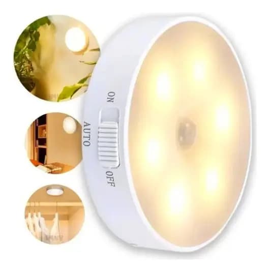 Luminaria Led Com Sensor Presenca Recarregavel Usb