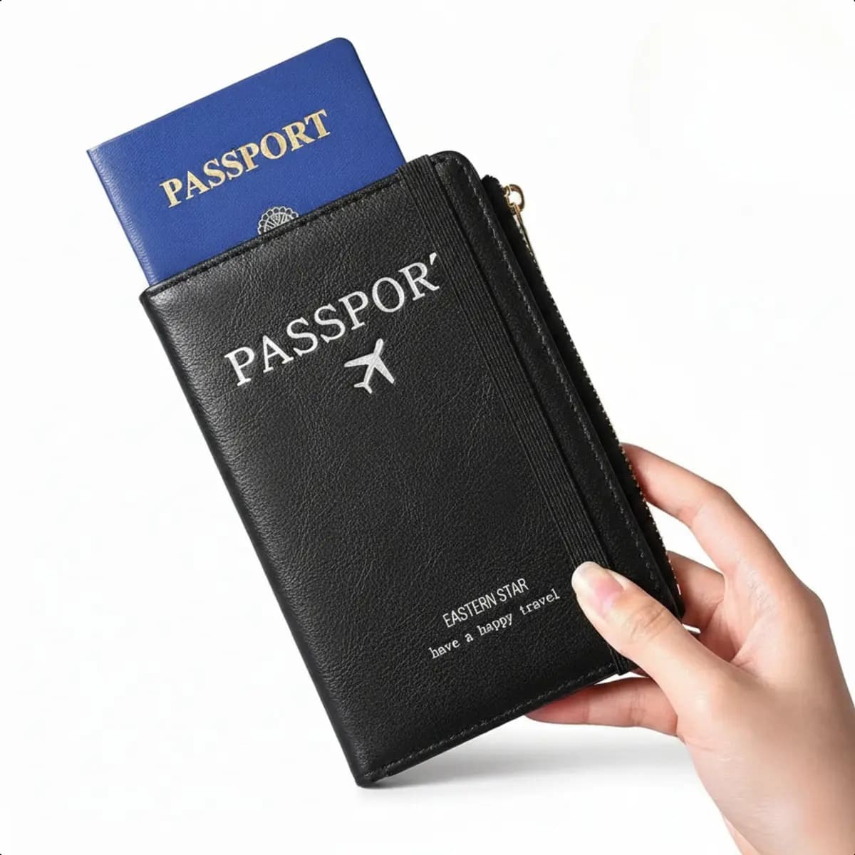 Porta-passaporte Couro Sintético Preto Proteção RFID Urban Gate
