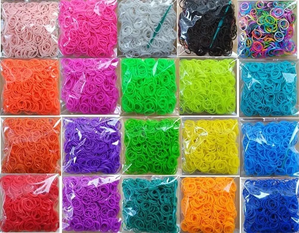 Elástico Loom Bands Multicolor Pulseira 2.600 Unidades Kit