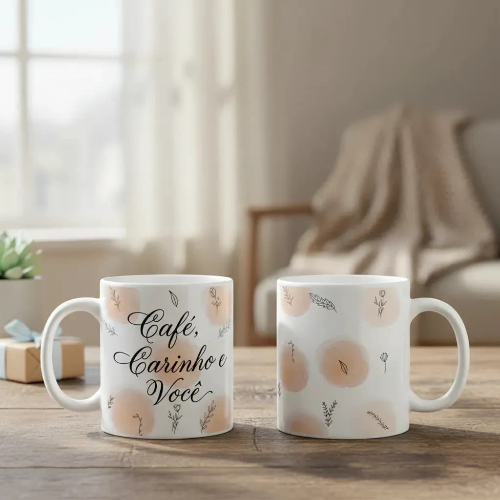 Caneca Casal Personalizada Presente Criativo Namorados Branco Cafe E Amor