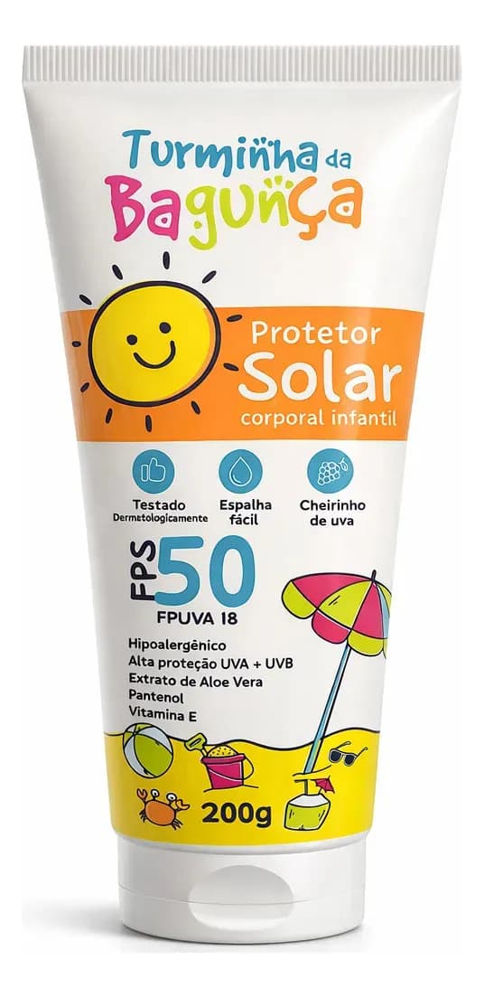 Protetor solar infantil 50 FPS Turminha da Bagunça 200g | Protetor solar kids | Protetor solar bebe | Protetor solar |…
