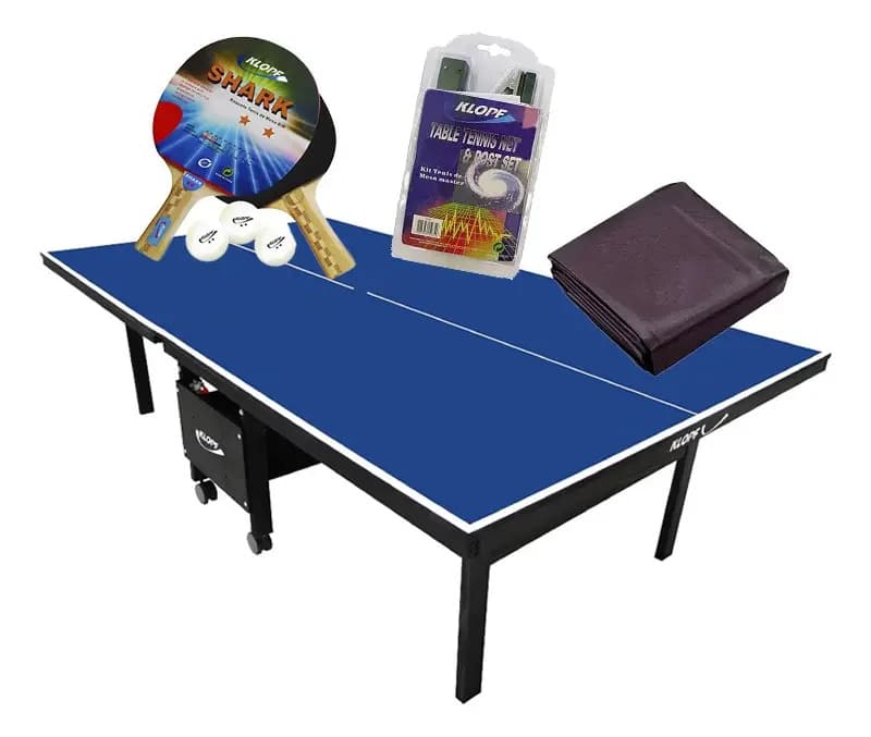 Mesa Ping Pong Azul Klopf 1084K55K34C02 Dobrável Com Acessórios