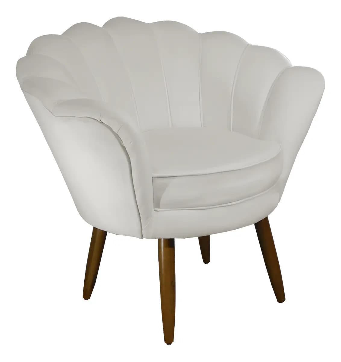 Poltrona Decorativa Pétala Corino Bege