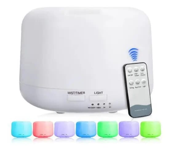 Difusor Aromas Elétrico Ultrassônico 500ml Iluminação LED 7 Cores