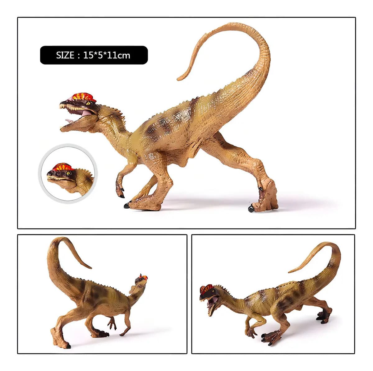 Action Figure Dinossauro Dilofossauro Colecionável 15cm Oenux