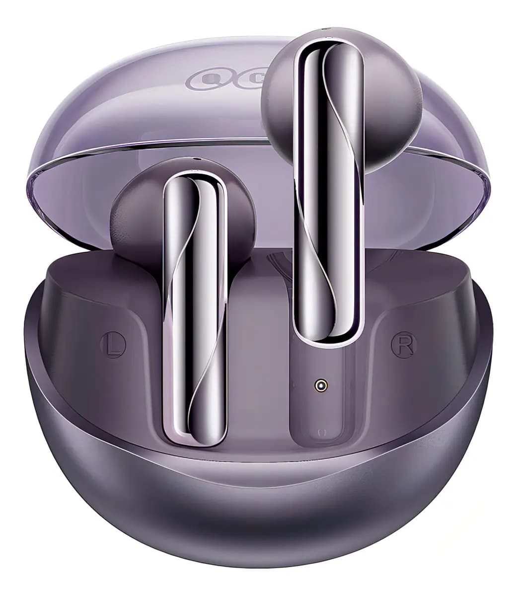 Fone Bluetooth Qcy T32 Ailybuds Clear Enc E Bluetooth 5.3 Cor Violeta