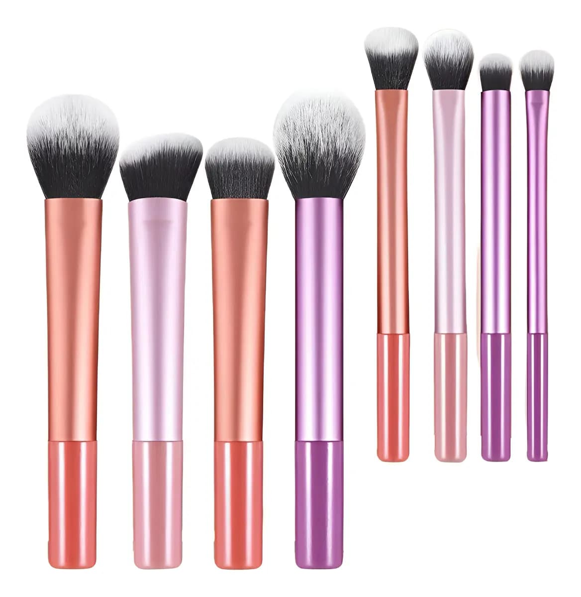 Kit 8 Pincéis Maquiagem Multifuncionais BeautyGAP Cores Variadas