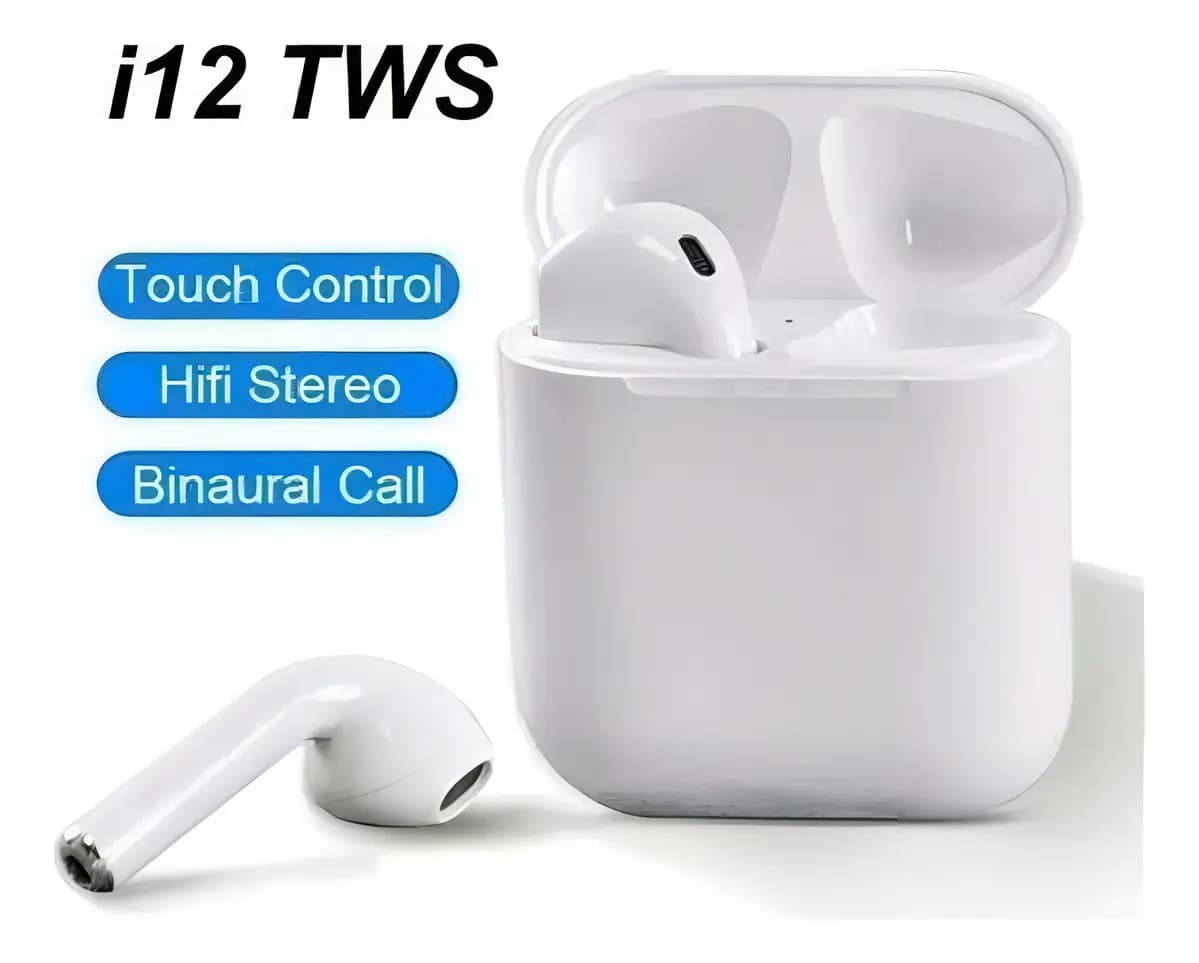 Fone Ouvido I12 Fone Bluetooth Touch I12 Recarregável Cor Azul