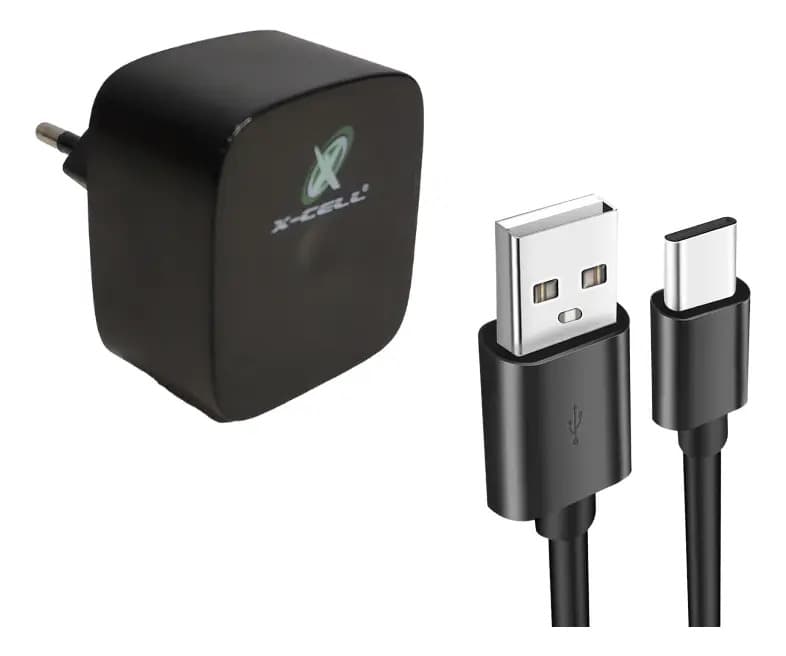 Carregador Turbo 30w + Usb C Com Cabo Preto