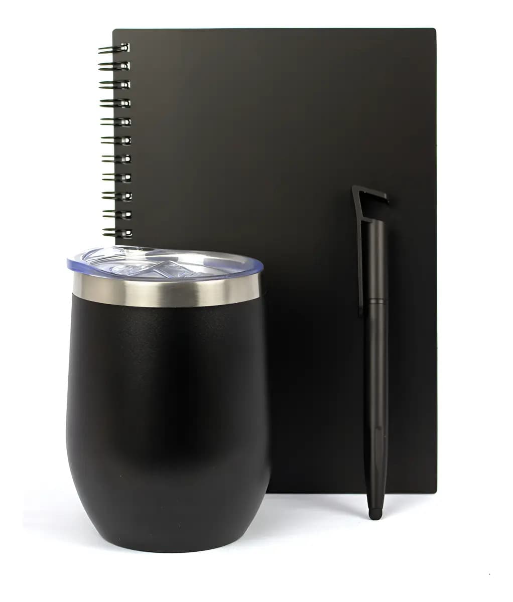 Kit Executivo Com Caderno, Copo Térmico E Caneta Touch