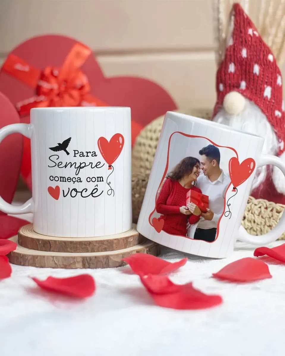Caneca Casal Namorados Xicara Personalizada Com Foto Modelo 02