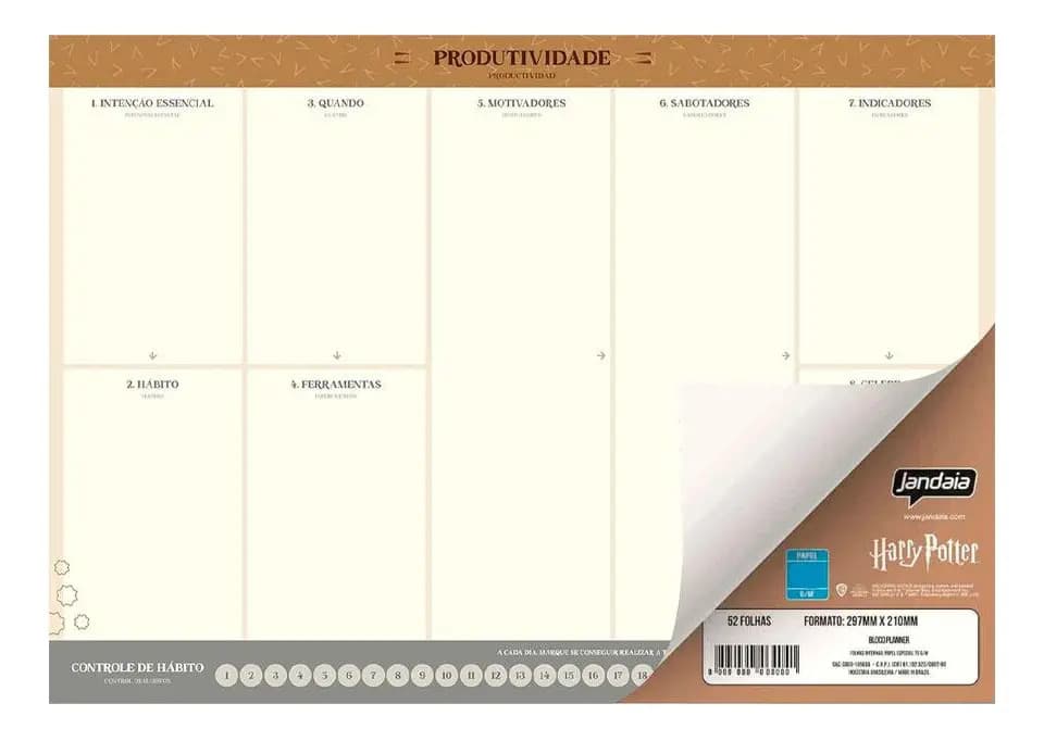 Bloco Planner Semanal 52fls Kraft Gold Jandaia